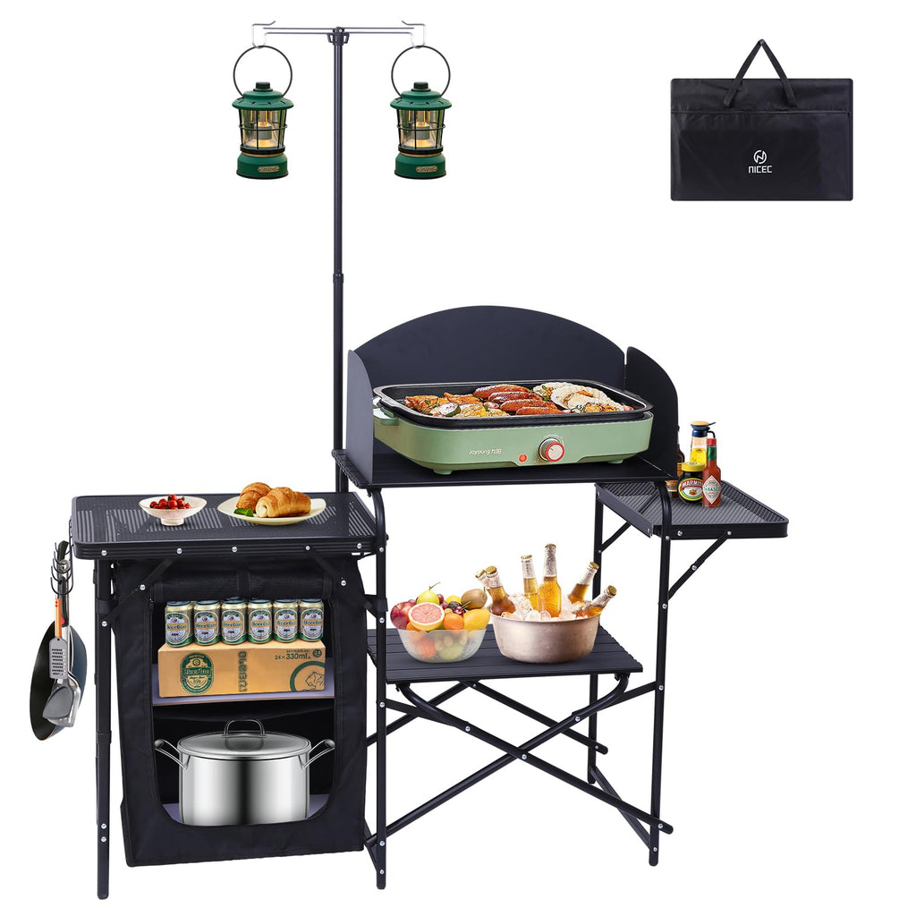 Black Portable Folding Camping Table V6347