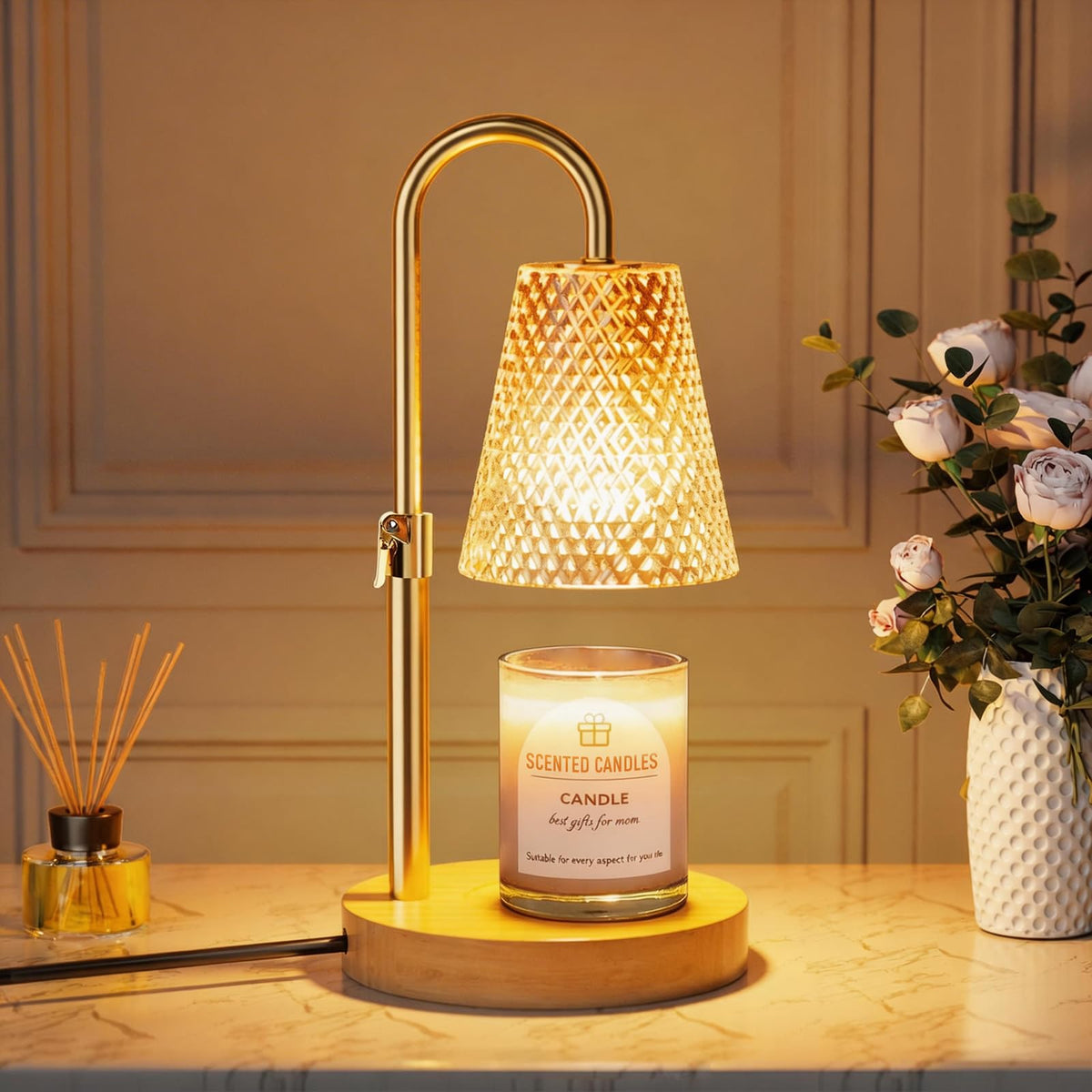 Adjustable Height Candle Warmer Lamp with Timer A1127