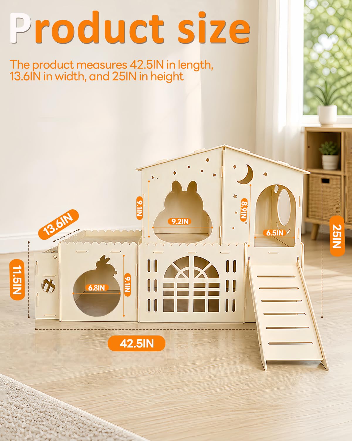 2-Story Wooden Rabbit House M287