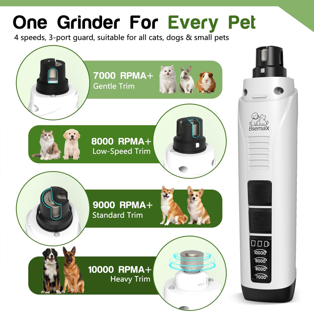4-Speed Rechargeable Quiet Electric Dog Nail Grinder Z5097