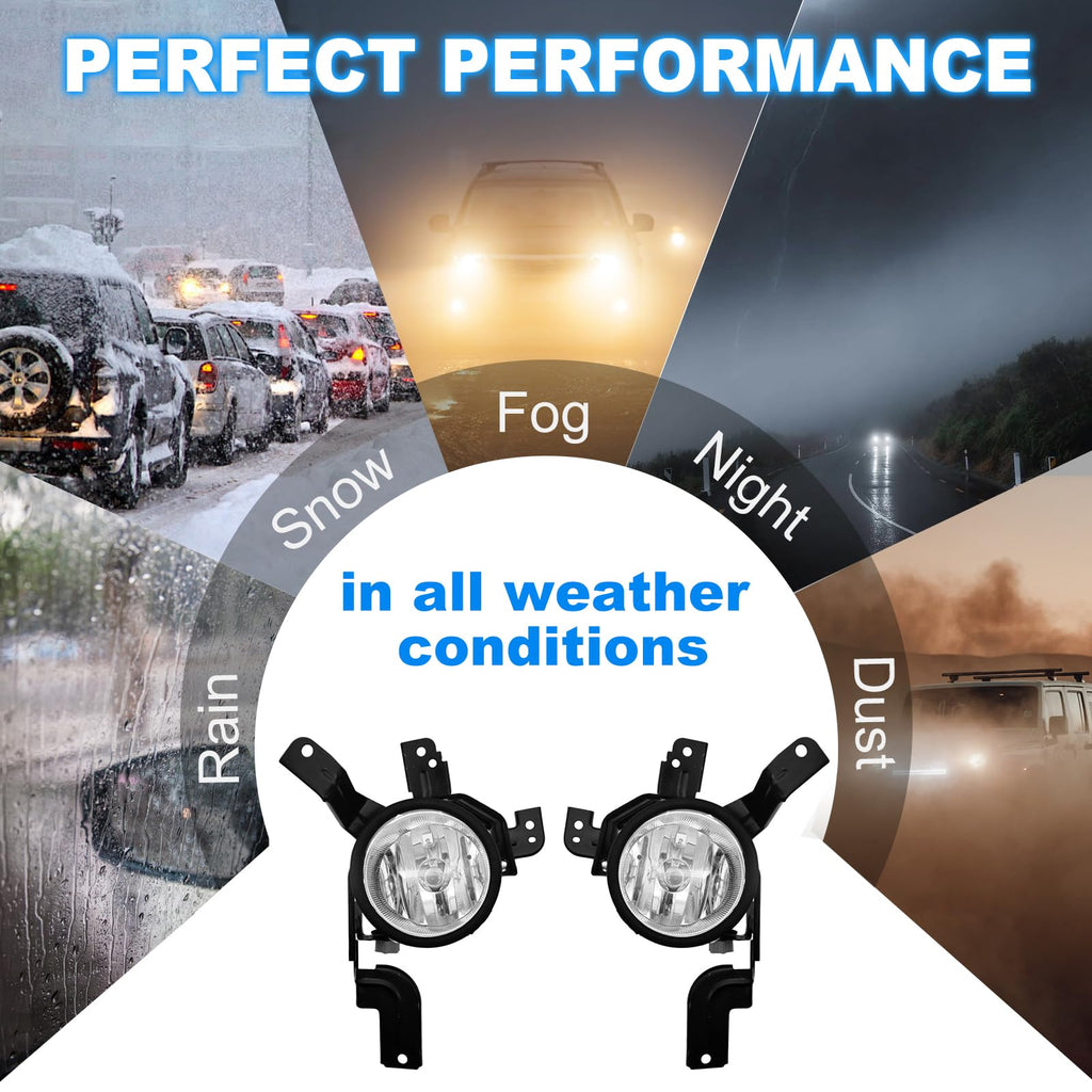 Driving Fog Lights with H11 12V 55W Halogen Bulbs & Switch and Wiring Kit C646