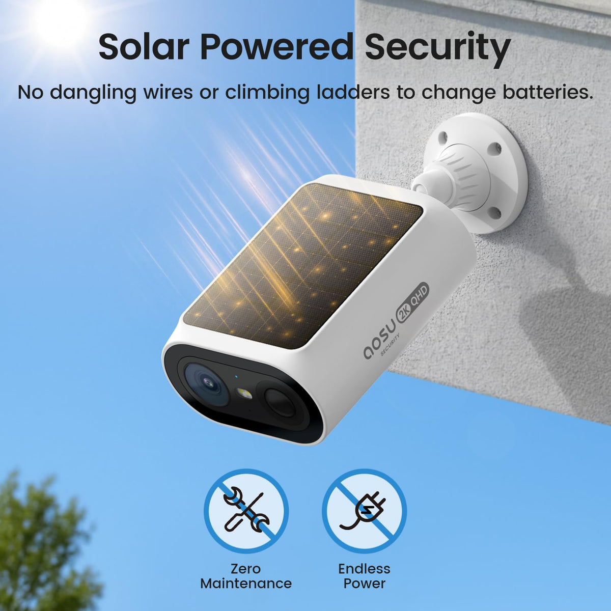 2K QHD Solar Security Cameras Wireless Outdoor System G850063
