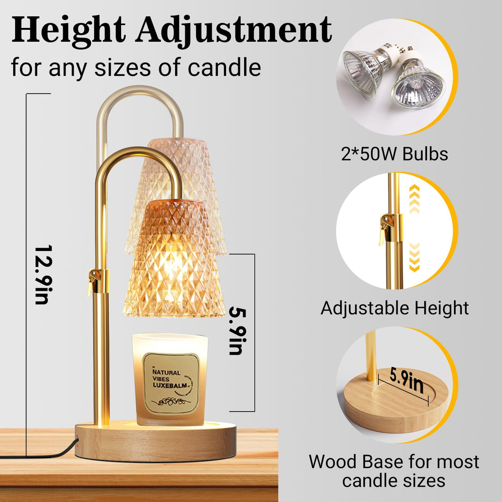 Adjustable Height Candle Warmer Lamp with Timer A1127