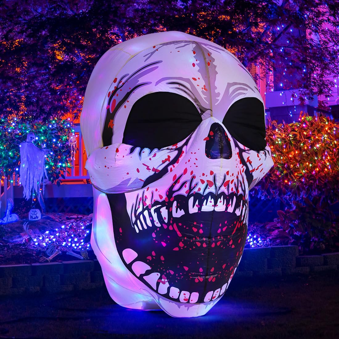 4 FT Halloween Inflatables Skull Outdoor Decorations F2015