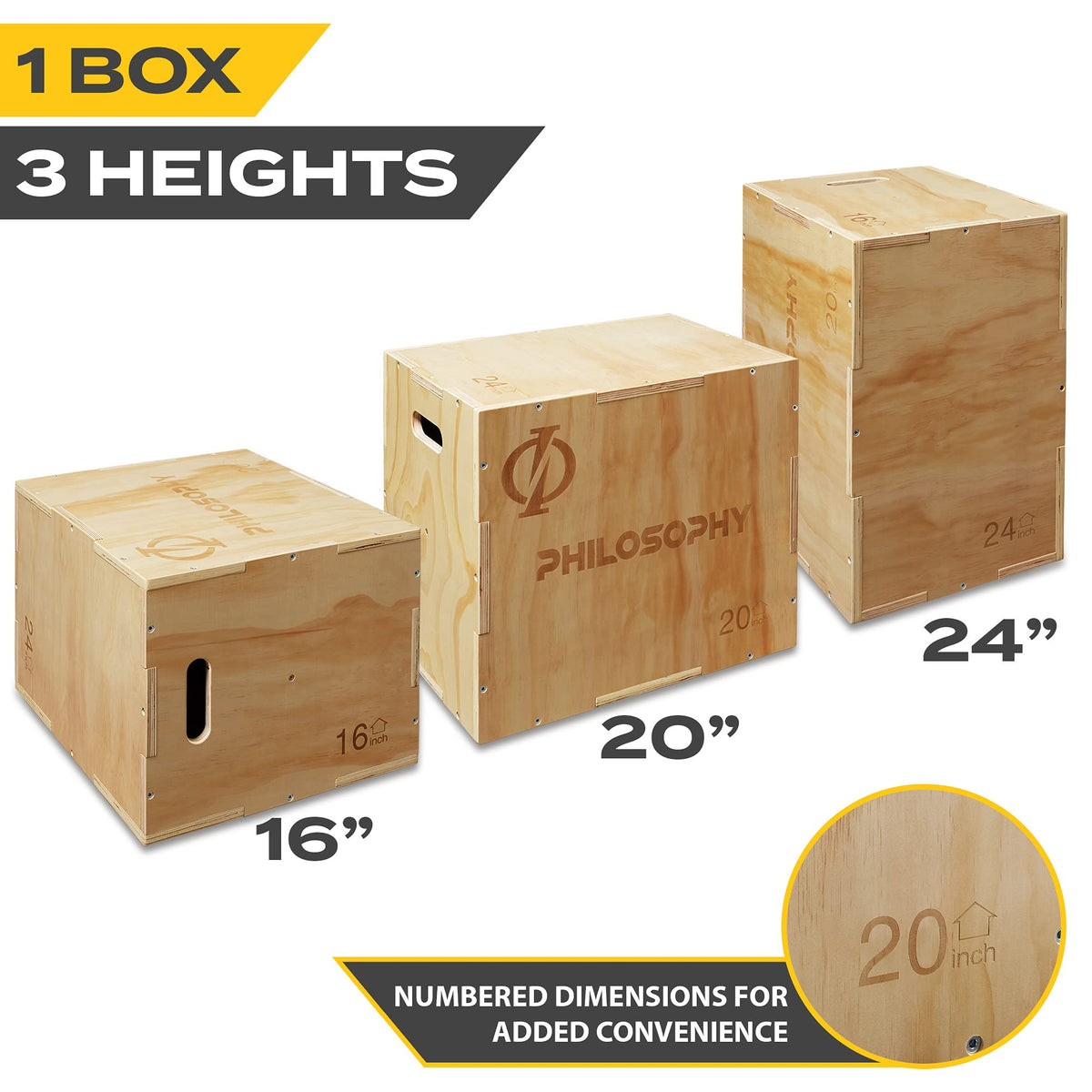 3-in-1 Wooden Plyo Box J69879