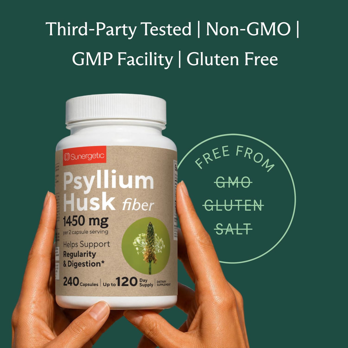 Psyllium Husk Fiber Supplement 1450mg 240 Capsules U39956