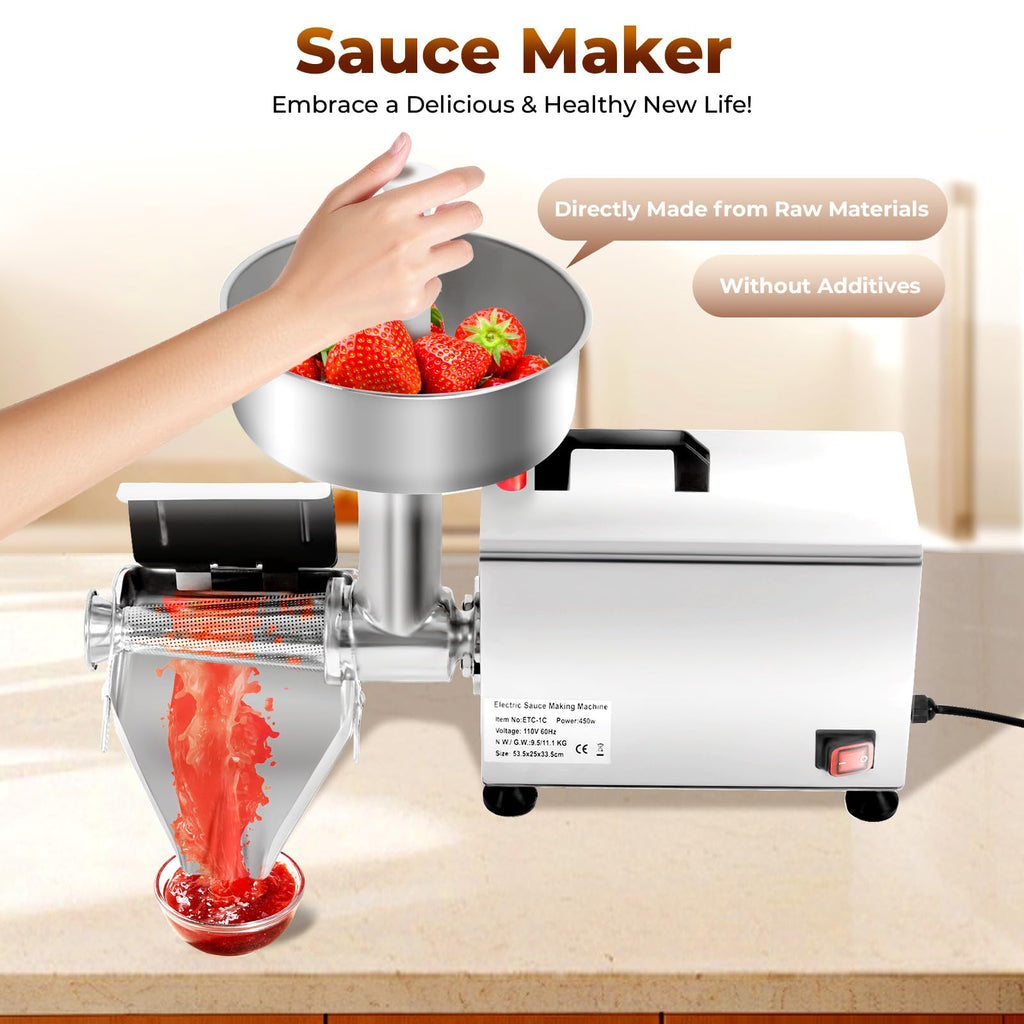 450W Electric Food Strainer with Filter and Trough Y382537