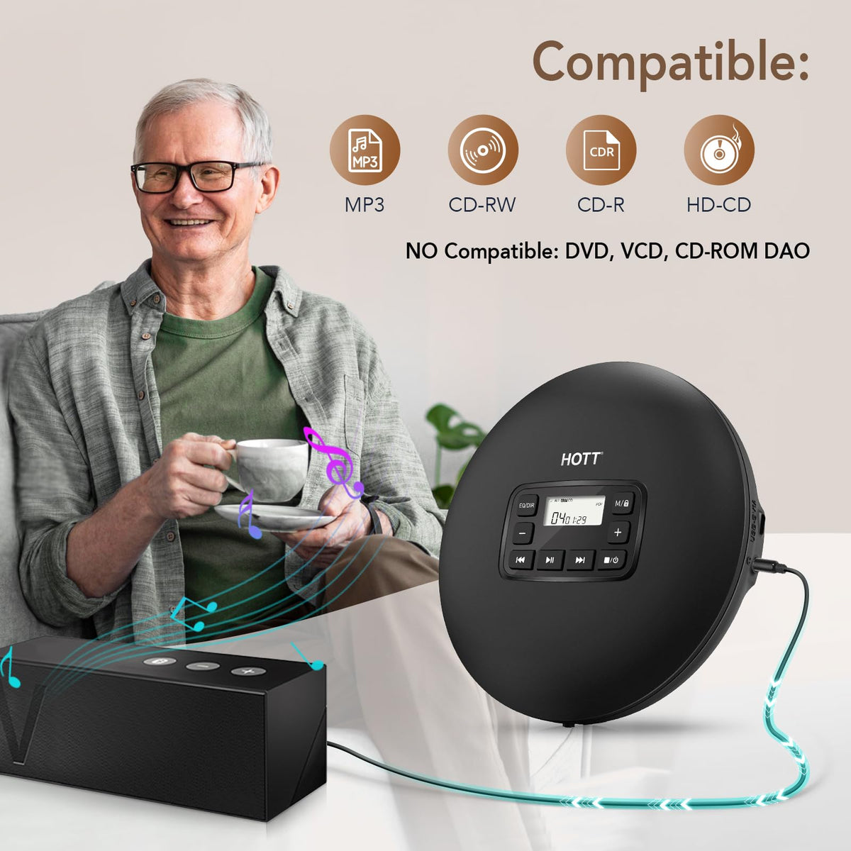 Portable CD Player with Anti-Skip Protection O127