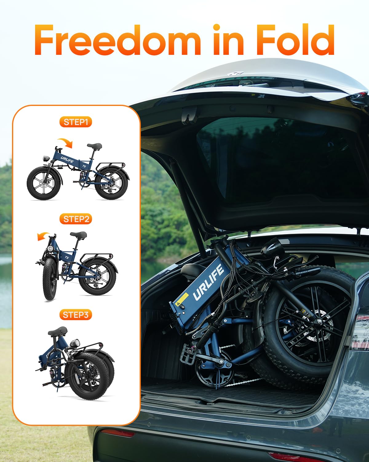 Folding Electric Bike 20" Fat Tire 1500W 48V 13AH O5088