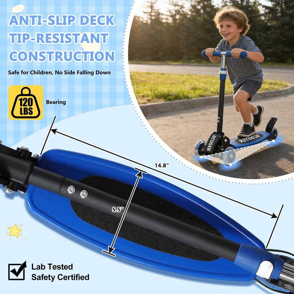 Foldable Metal 3 Wheel Scooter with Adjustable Heights Y952