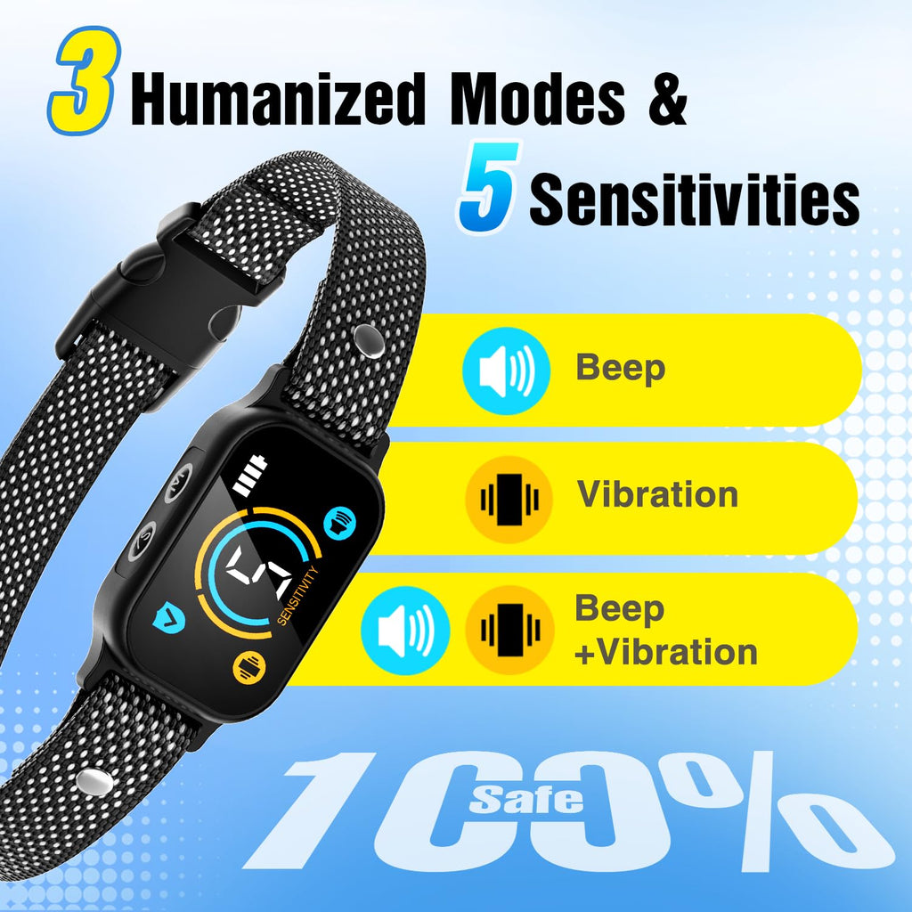 2 Pack Rechargeable Dog Bark Collar with Beep Vibration G1785