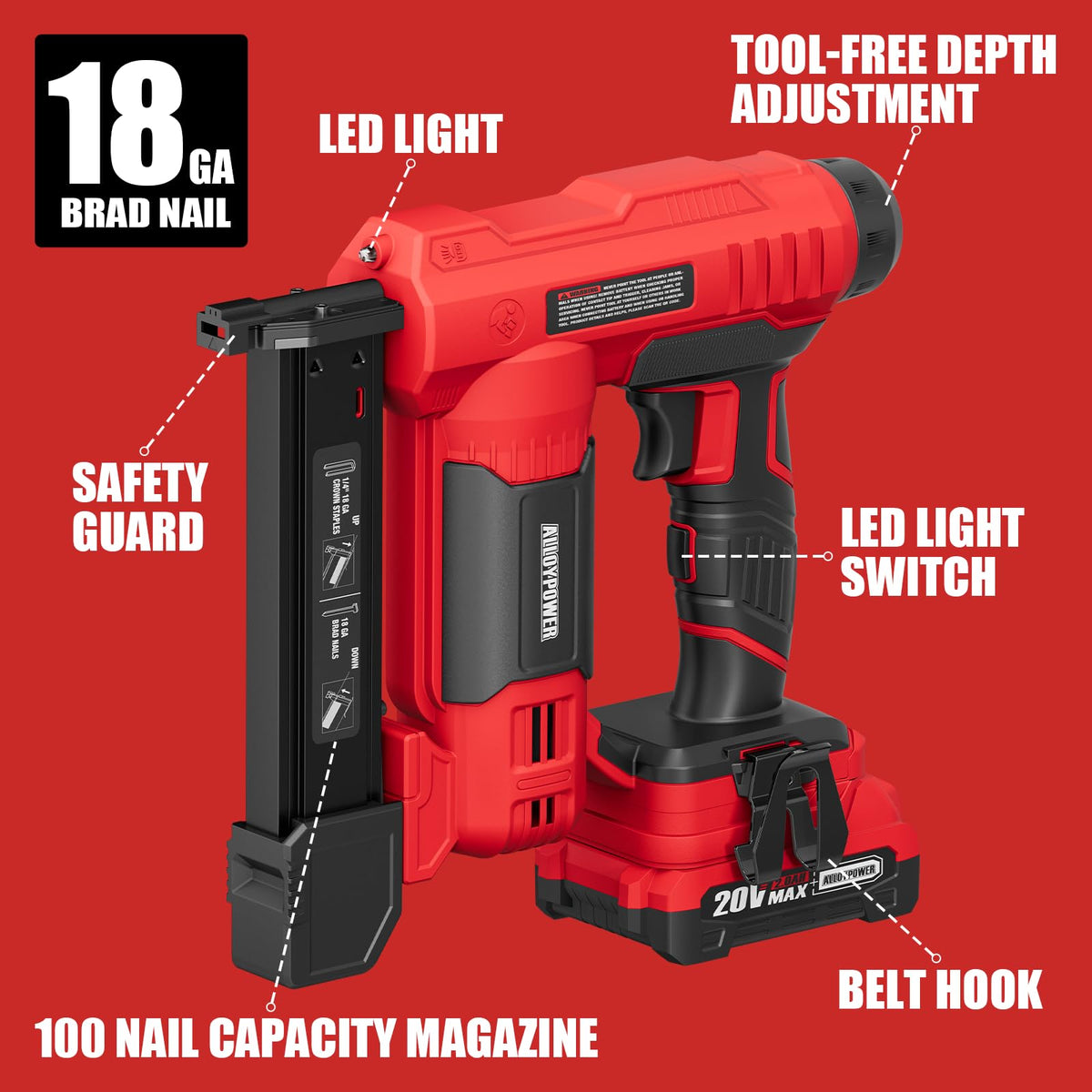 18 Gauge Cordless Brad Nailer and Electric Stapler P51654