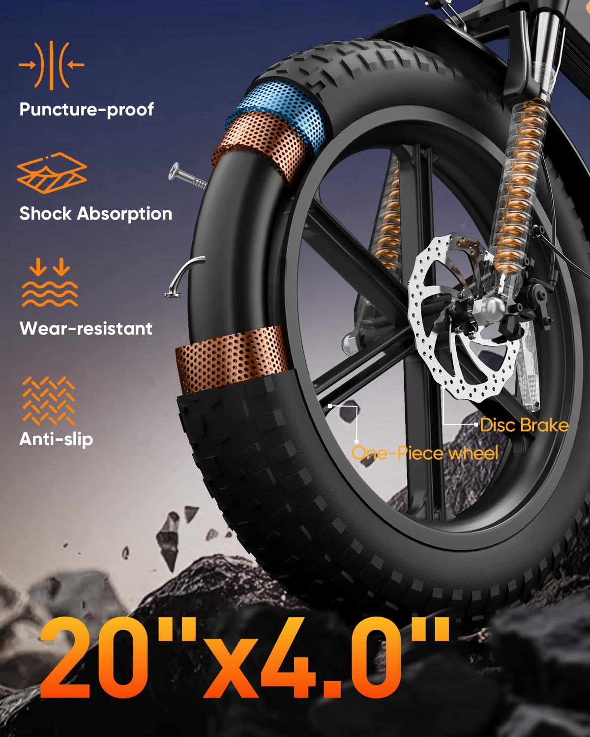 Folding Electric Bike 20" Fat Tire 1500W 48V 13AH O5088