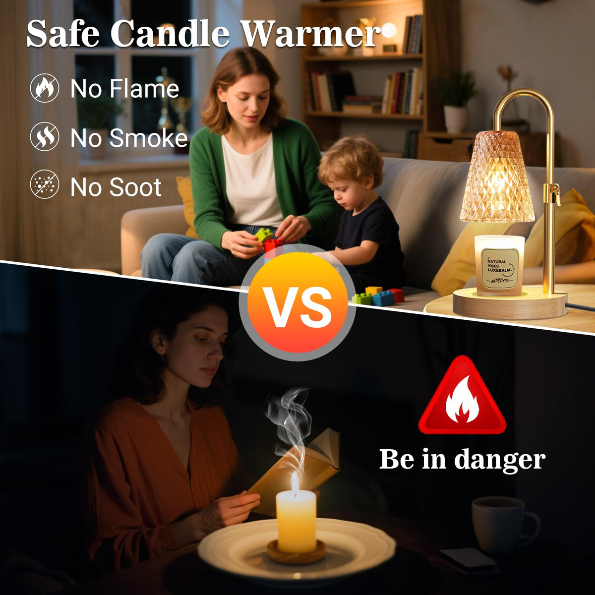 Adjustable Height Candle Warmer Lamp with Timer A1127