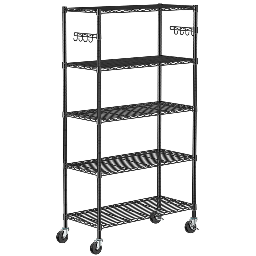 5-Tier Rolling Metal Wire Shelving Unit P35622