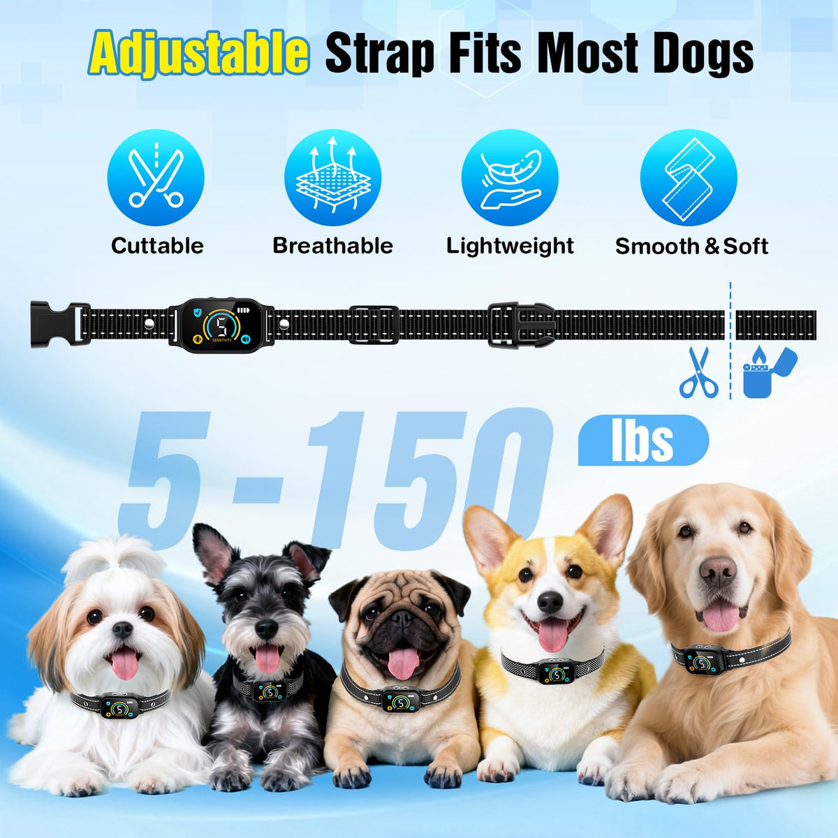 2 Pack Rechargeable Dog Bark Collar with Beep Vibration G1785