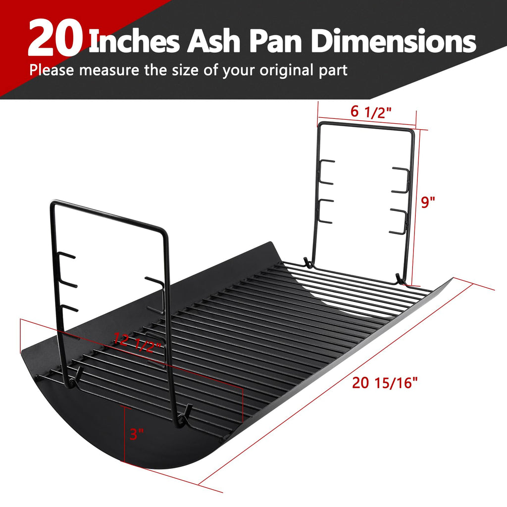 20 Inch Ash Pan Drip Pan for Charcoal Grill with 2pcs Fire Grate Hanger D352891