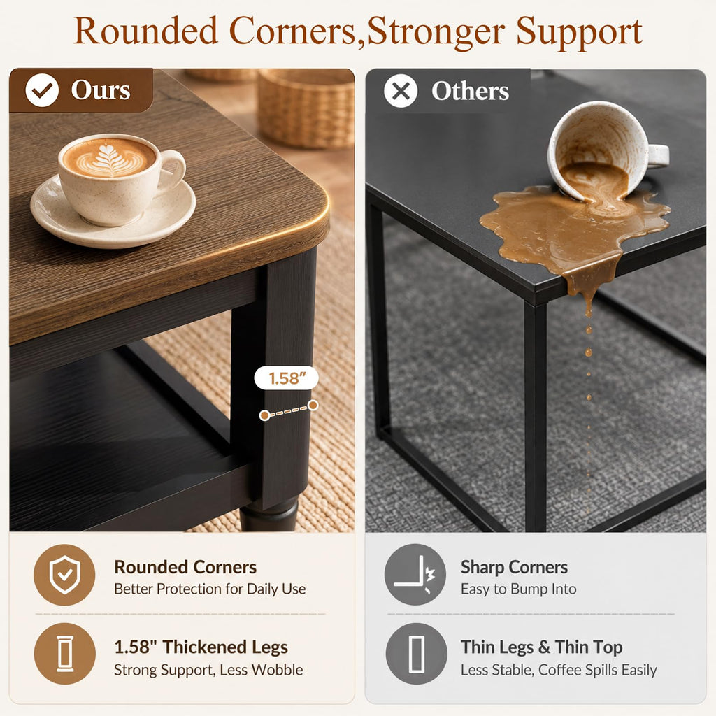 40" Black Coffee Table I325