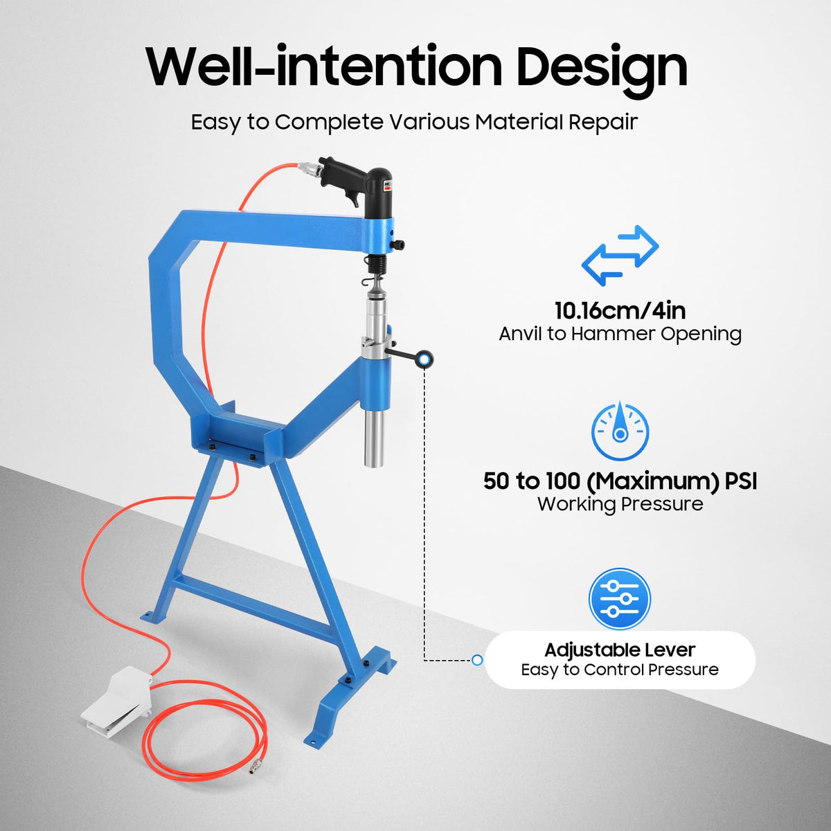 Pneumatic Planishing Hammer with Pedal & Stand L1623