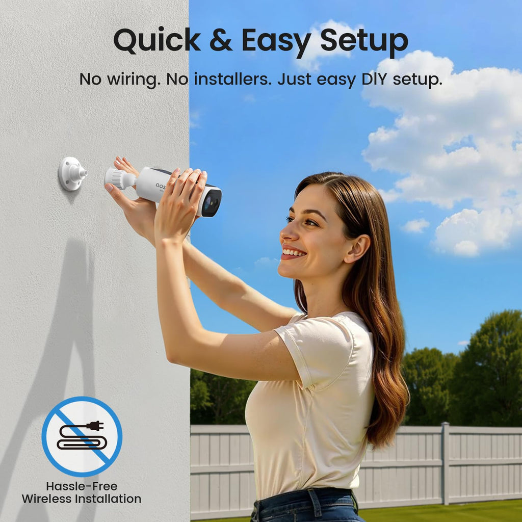 2K QHD Solar Security Cameras Wireless Outdoor System G850063