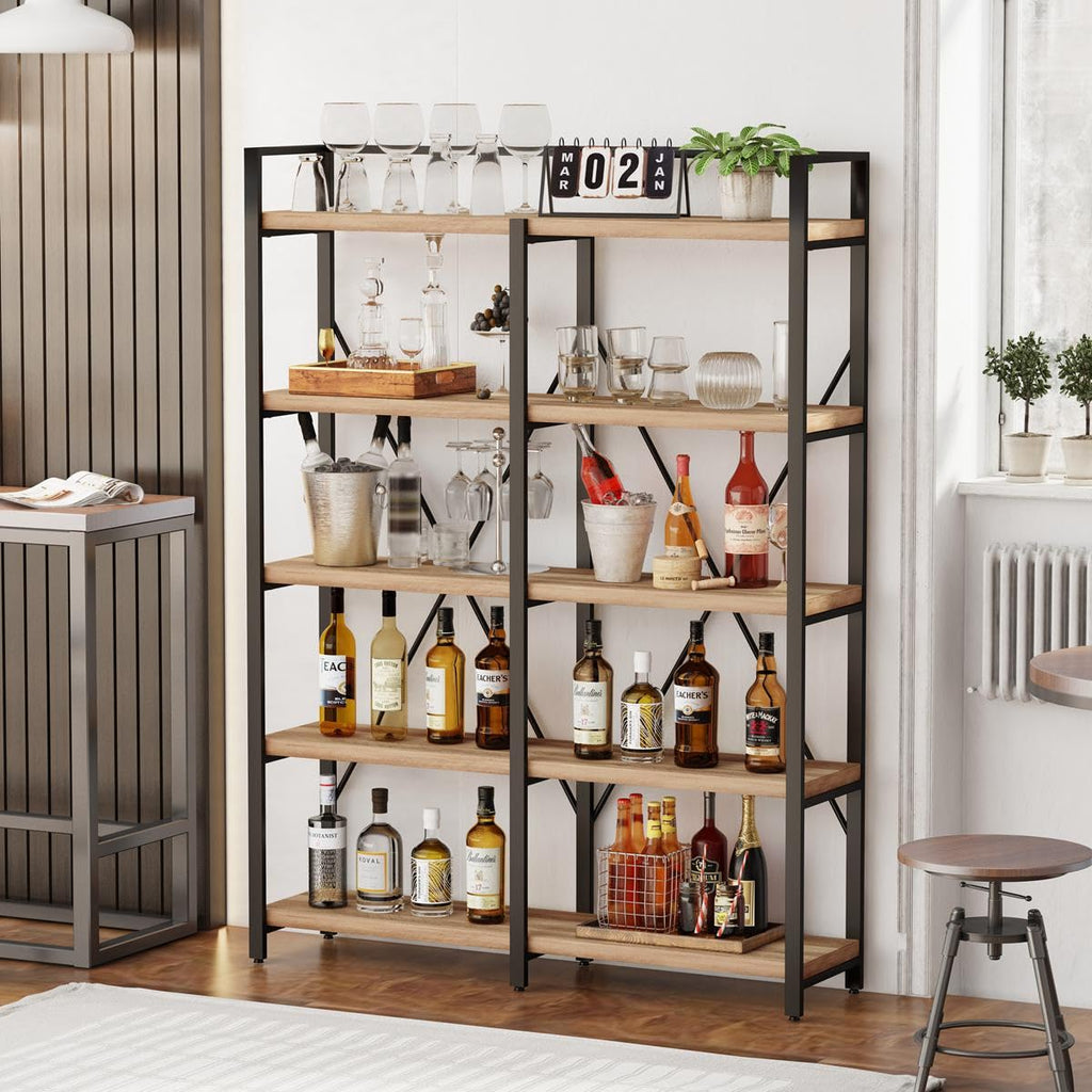 5 Tier Wood and Metal Bookshelf D1198