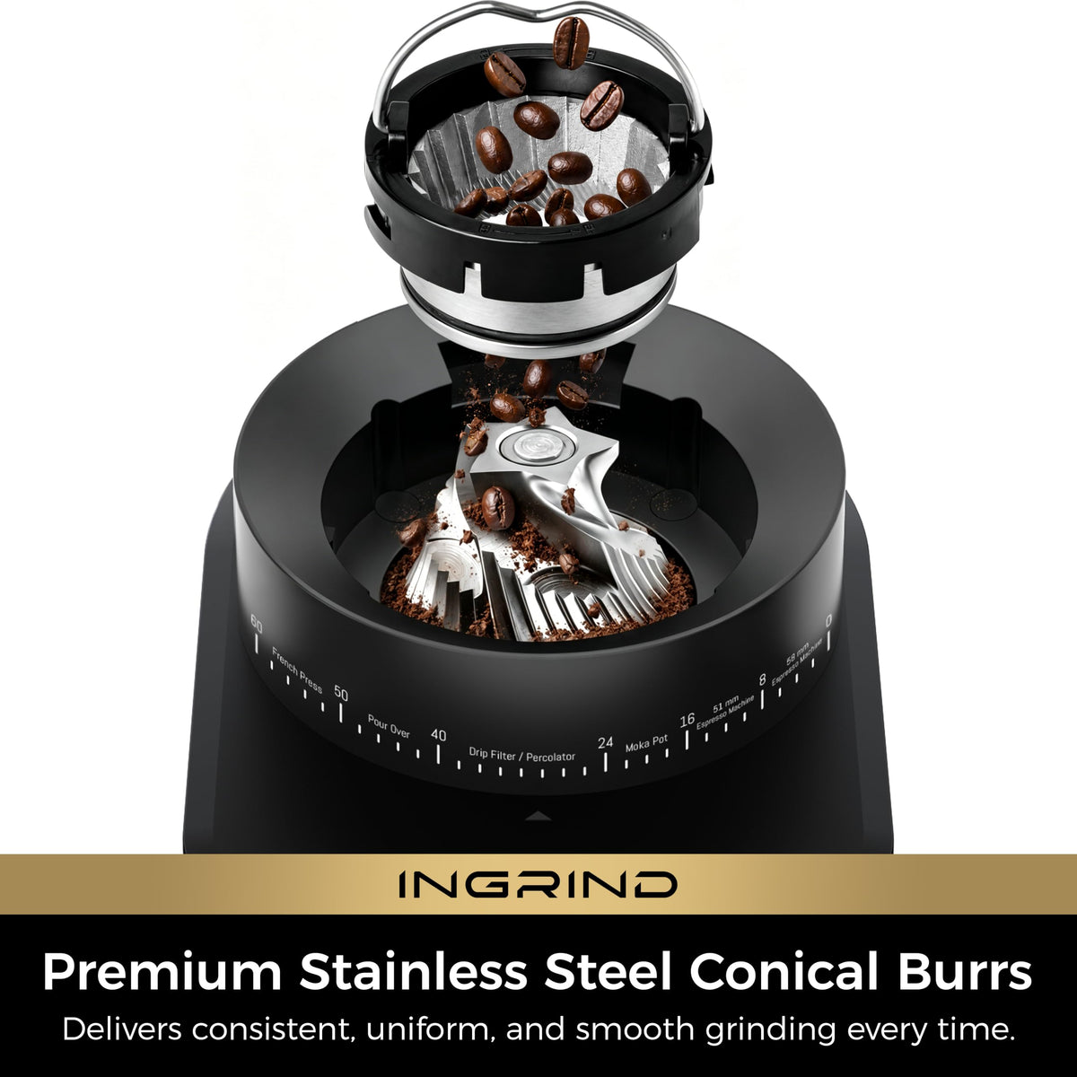 Espresso Machine with Conical Burr Coffee Grinder E59658