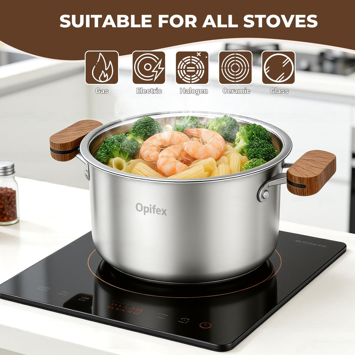 2.8L Stainless Steel Deep Fryer Pot with Basket U833355