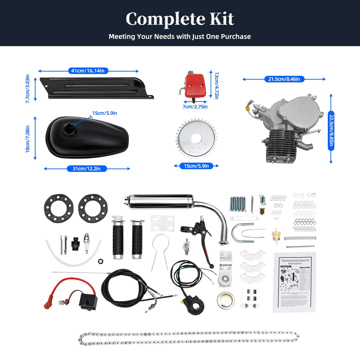 2-Stroke 100cc Bicycle Engine Kit B630421