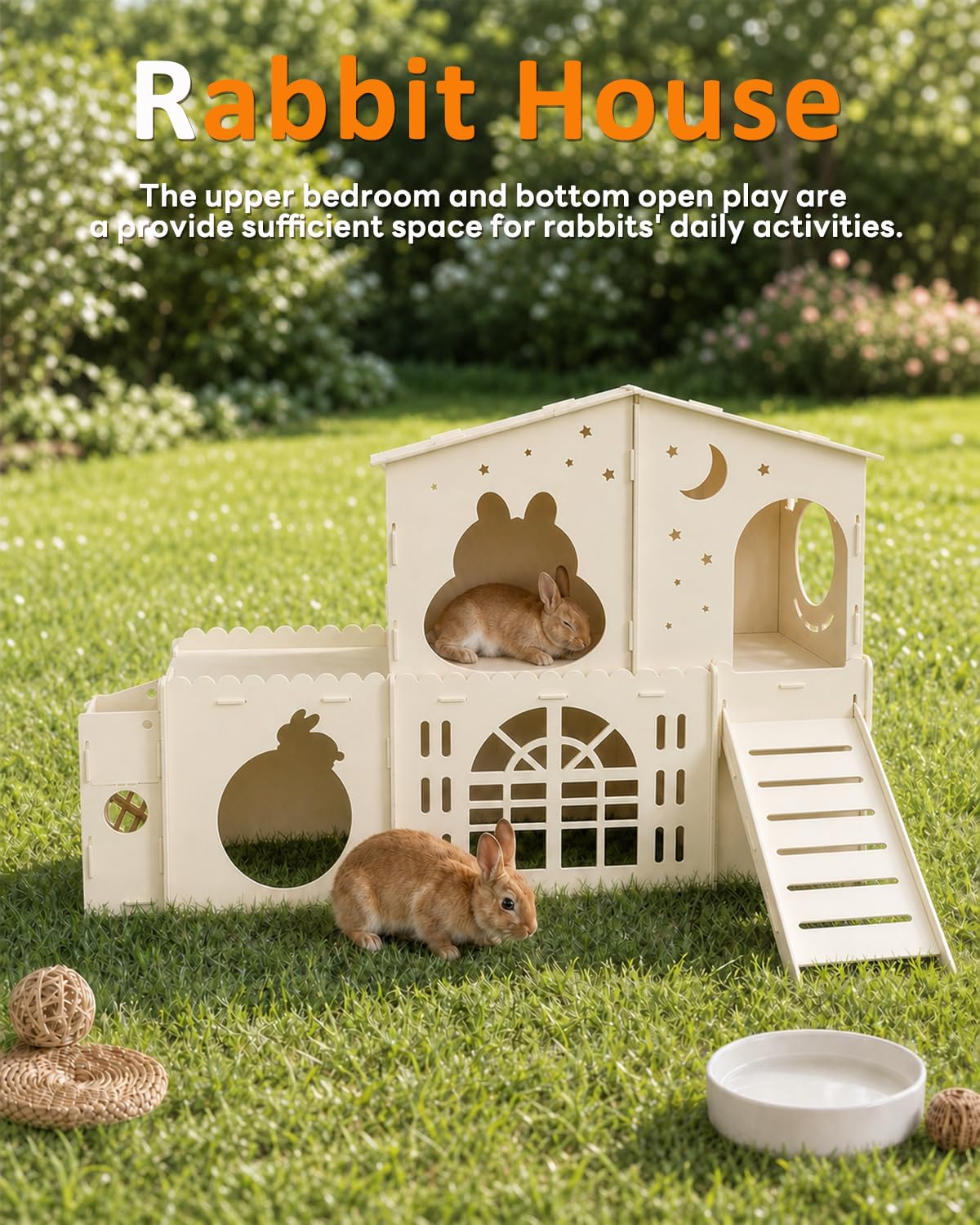 2-Story Wooden Rabbit House M287
