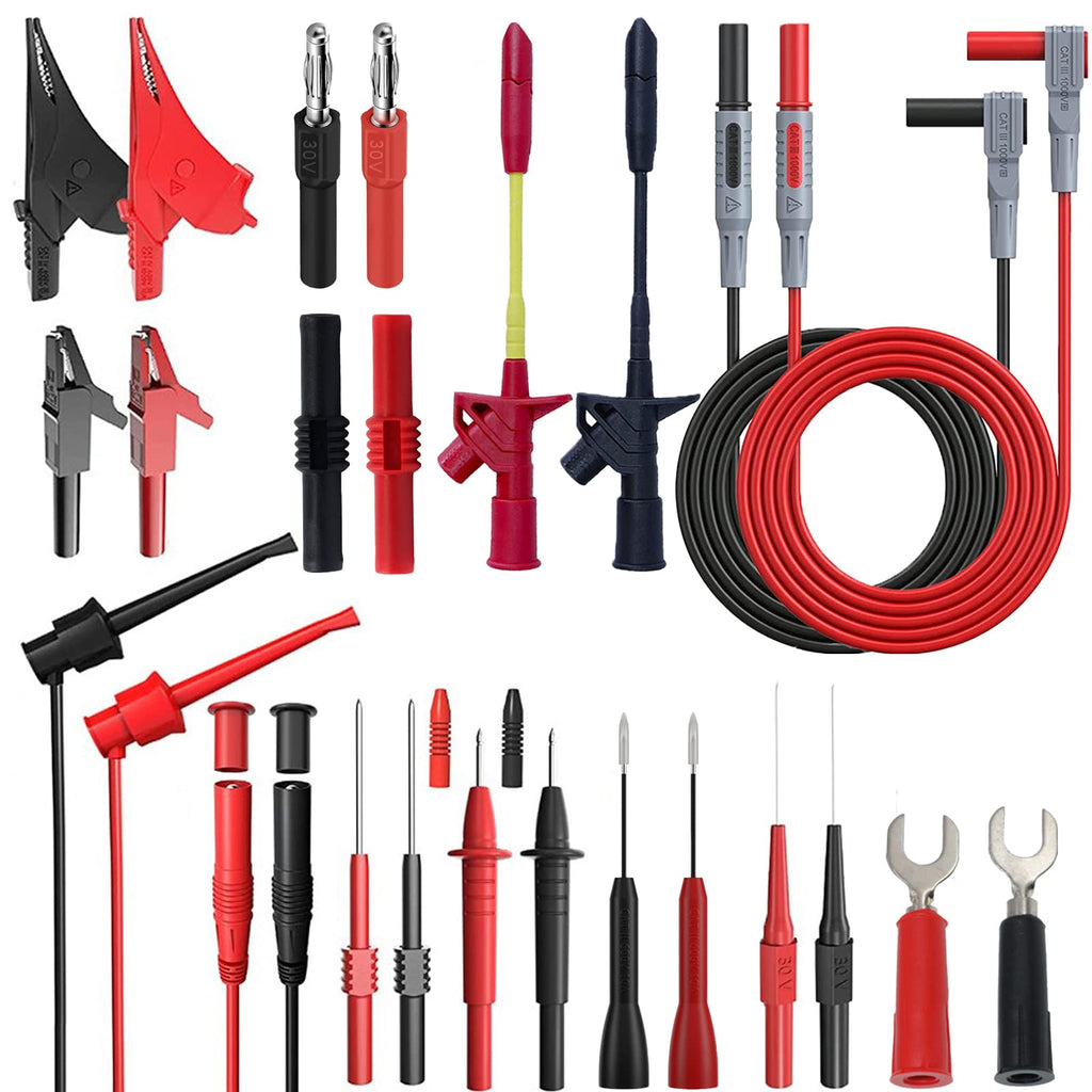 24 Pcs Multimeter Test Leads Set with Alligator Clips O9582
