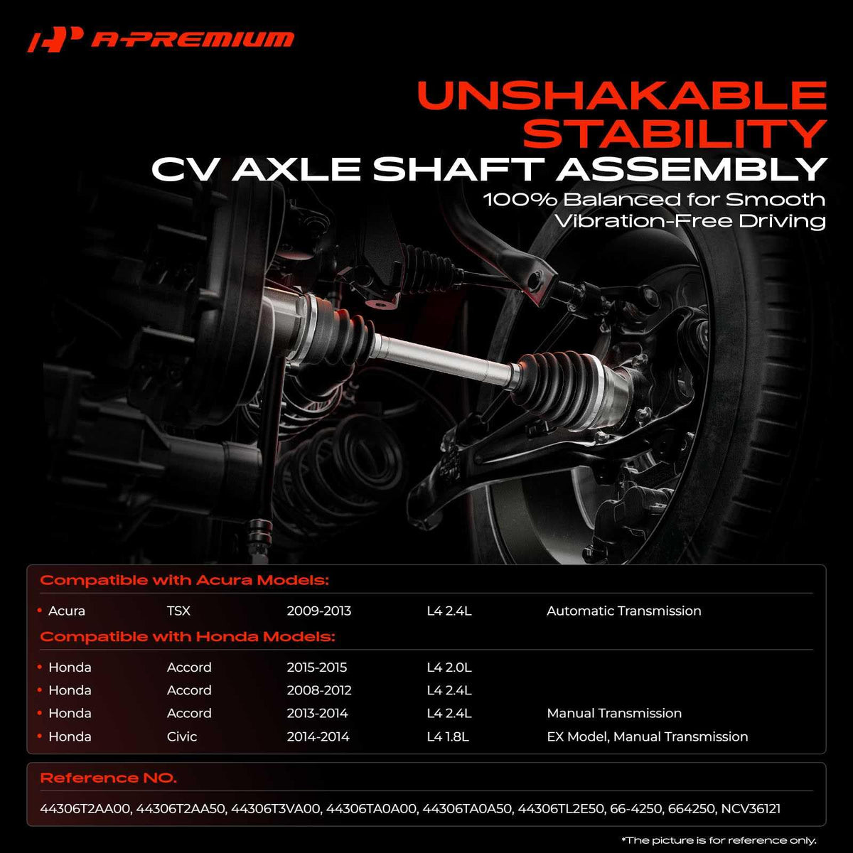 Front Left Driver Side CV Axle Shaft Assembly G614