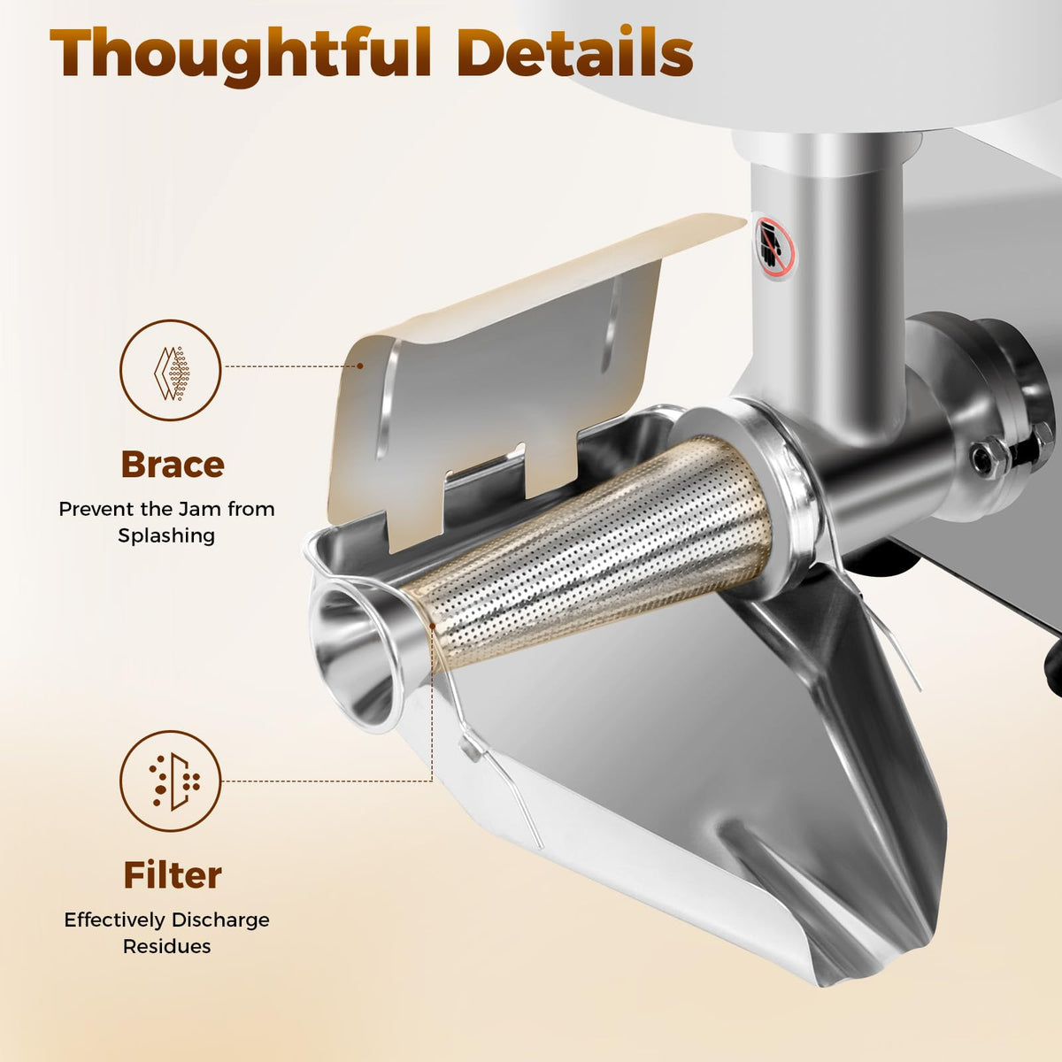 450W Electric Food Strainer with Filter and Trough Y382537