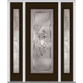 Brown Steel Left Hand In-Swing Exterior Prehung Door with Sidelites F596