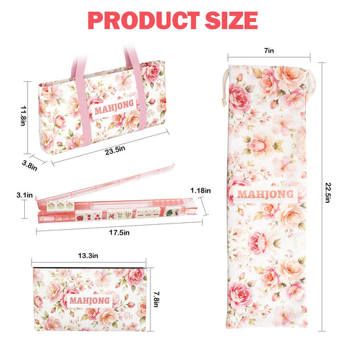 1.2” American Mahjong Set 168 Pink Floral Melamine Tiles H259989