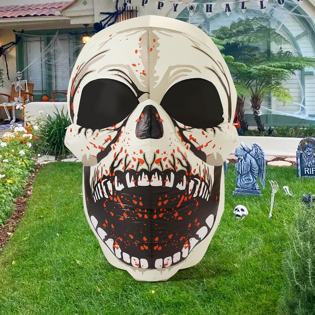 4 FT Halloween Inflatables Skull Outdoor Decorations F2015