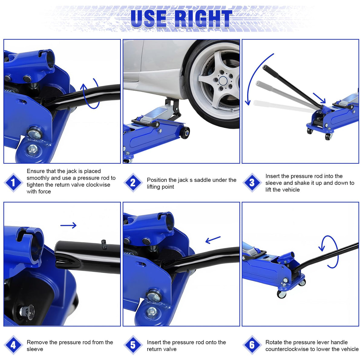 3 Ton Heavy Duty Steel Floor Jack I61681