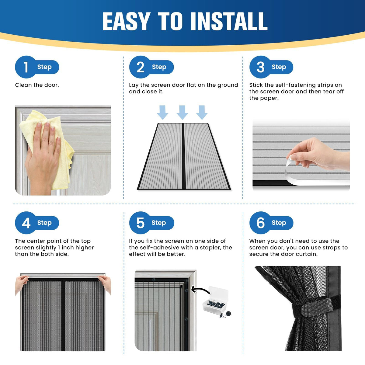 Magnetic Screen Door 38"×83" O816
