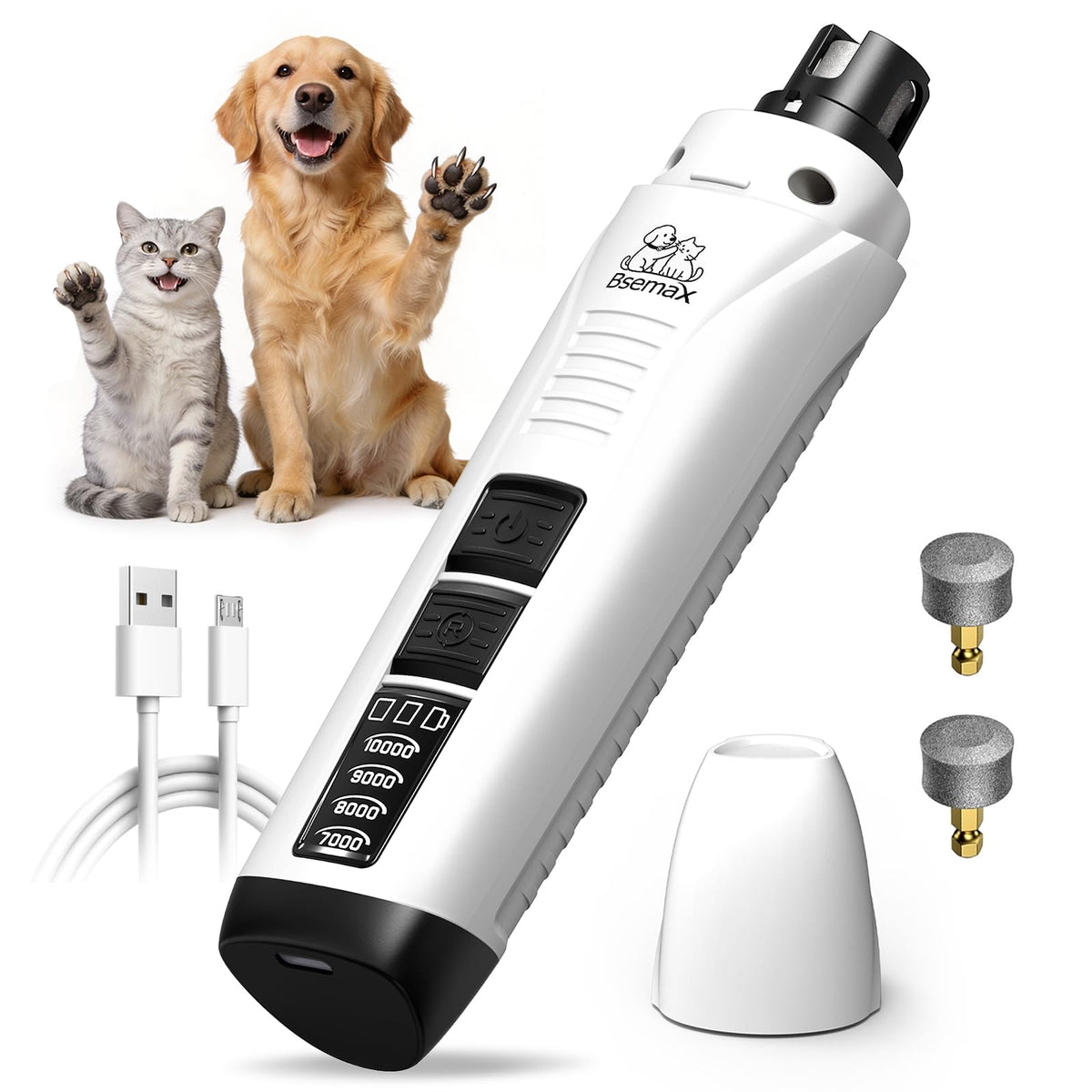 4-Speed Rechargeable Quiet Electric Dog Nail Grinder Z5097