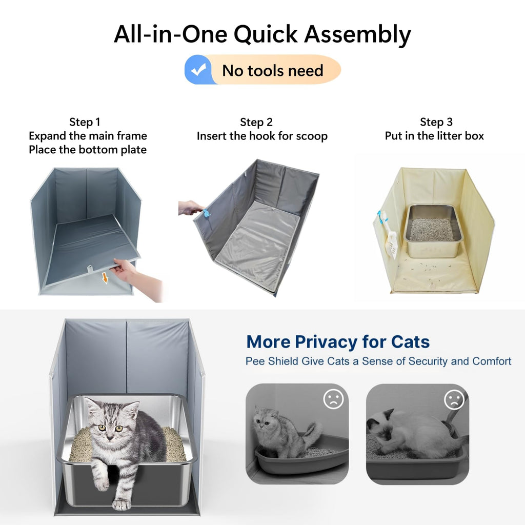 Extra Large Open Top High Sided Cat Litter Box Enclosure D6629