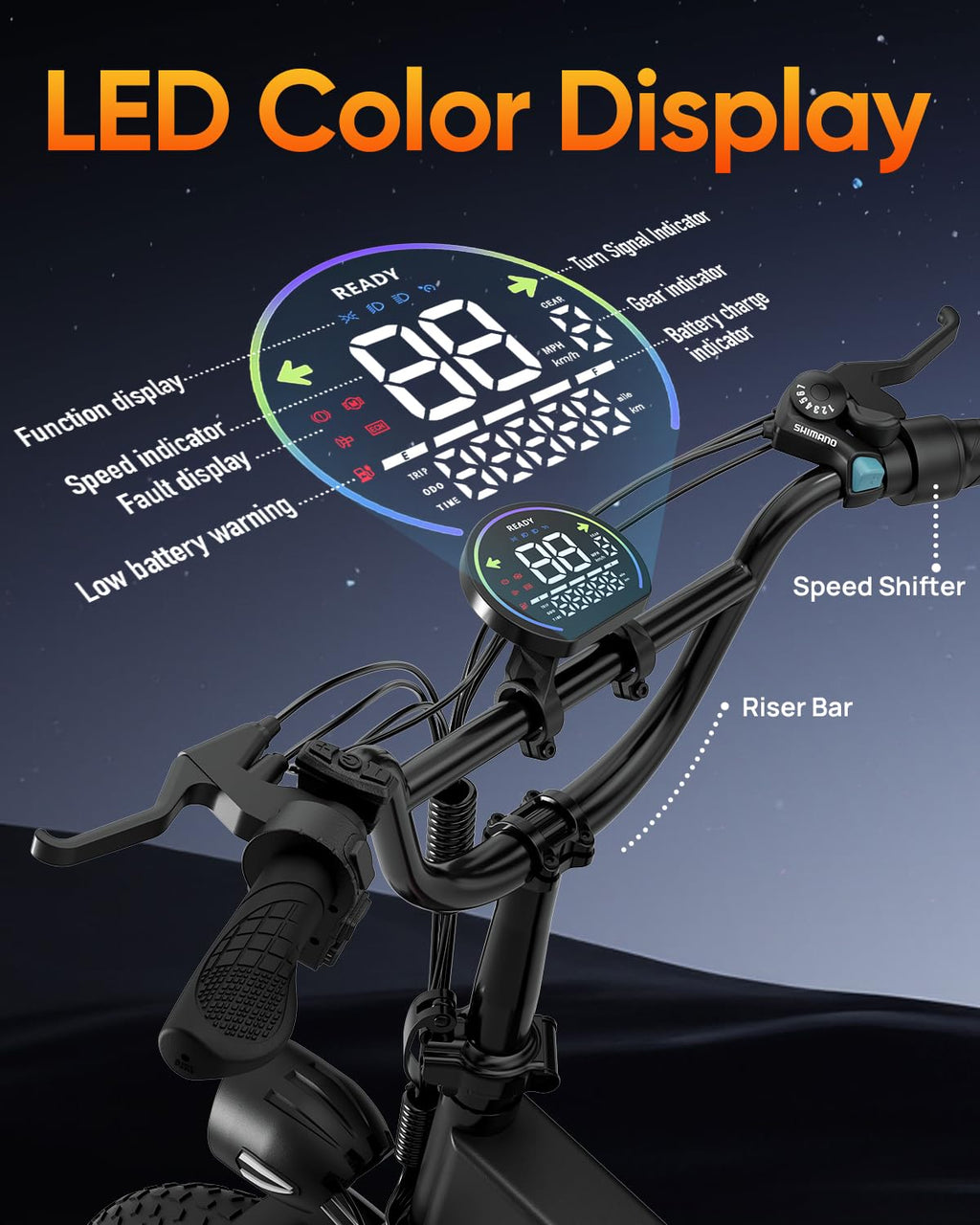 Folding Electric Bike 20" Fat Tire 1500W 48V 13AH O5088