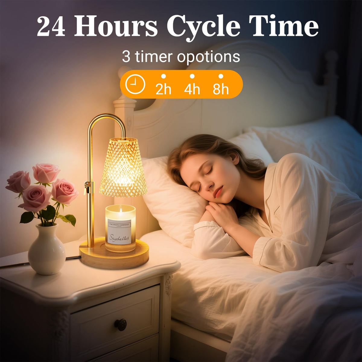 Adjustable Height Candle Warmer Lamp with Timer A1127