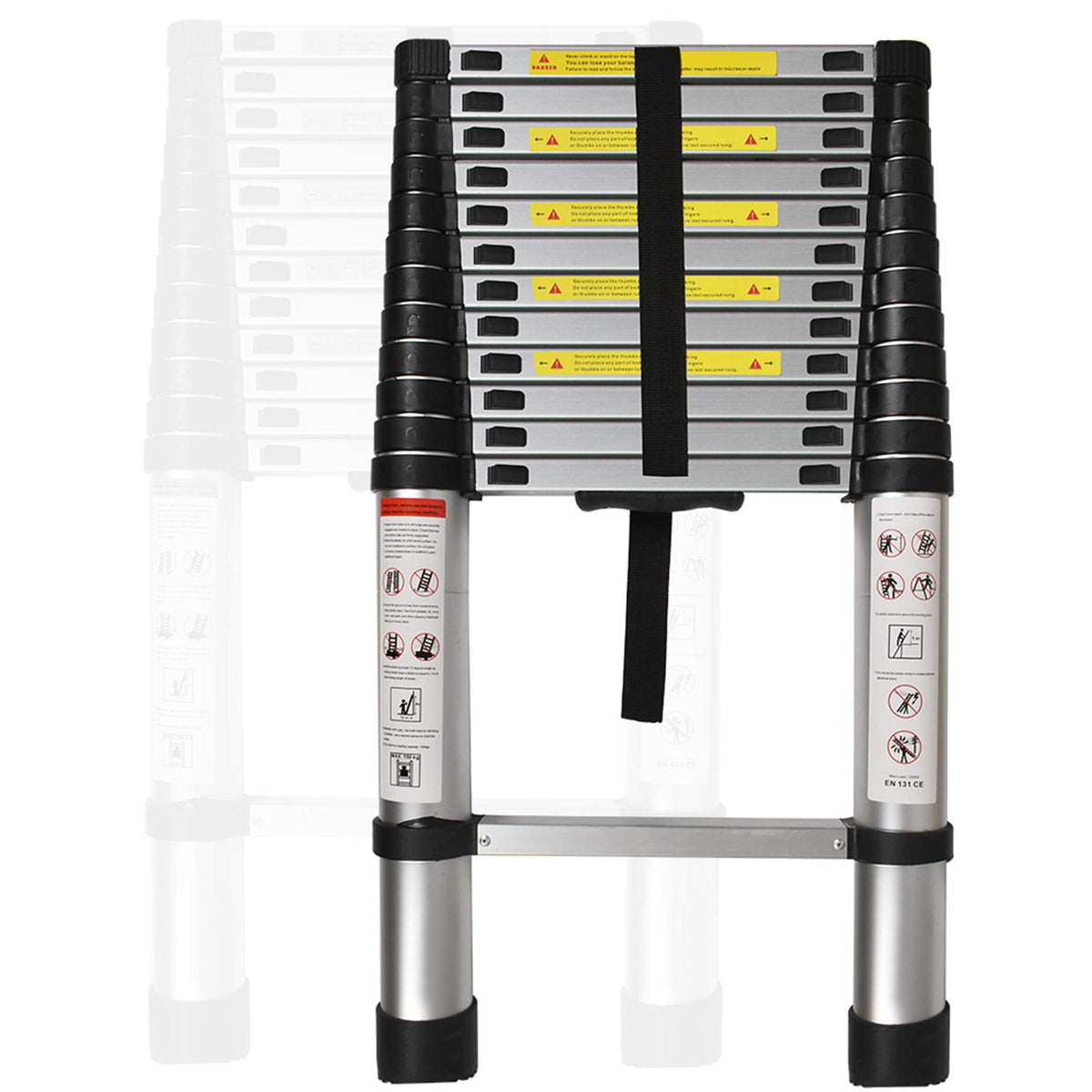 Aluminum Telescopic Extension Ladder 330 lbs Capacity 14.5FT F772