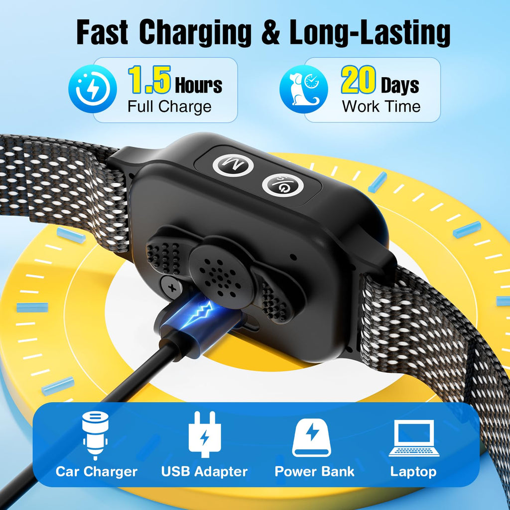 2 Pack Rechargeable Dog Bark Collar with Beep Vibration G1785