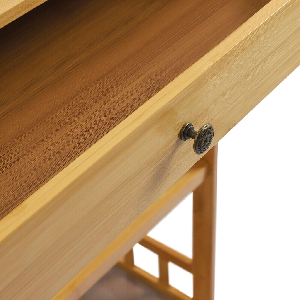 3-Tier Bamboo Kitchen Cart with Drawer L334