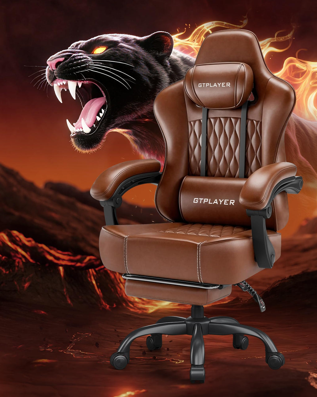 Big and Tall Gaming Chair with Footrest X48928