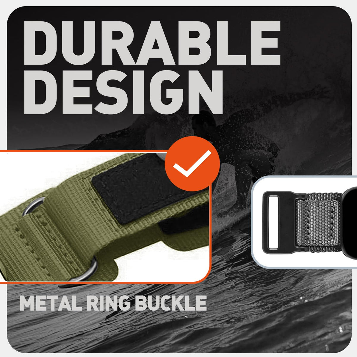24mm Nylon Sports Watch Band F5375