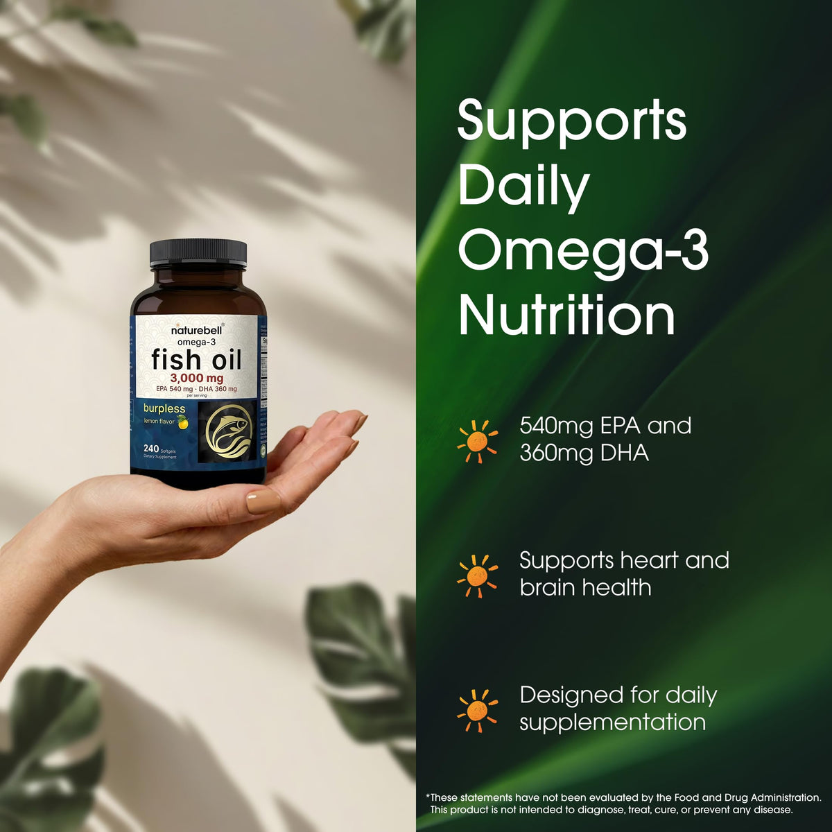 Omega-3 Fish Oil 3,000mg 240 Softgels U15161