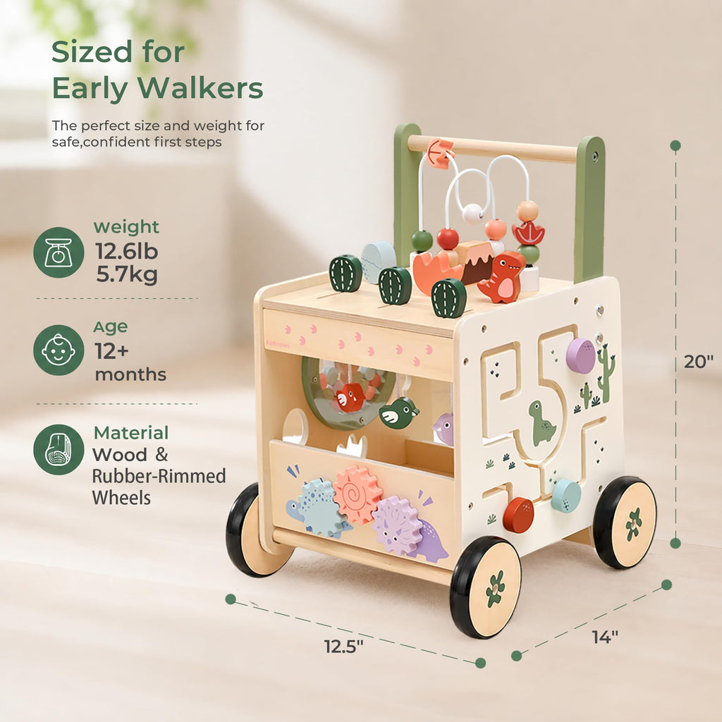 Wooden Baby Walker with Activity Center W6384