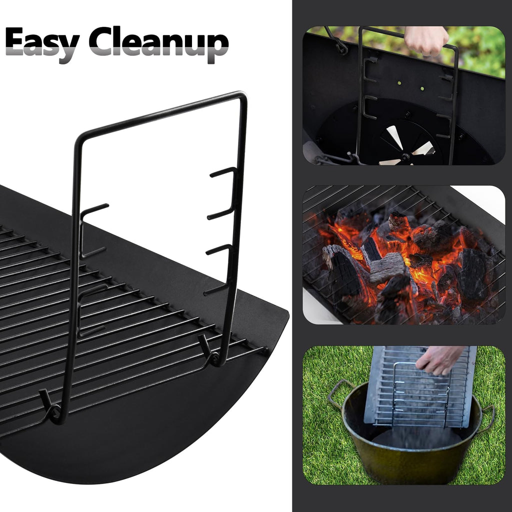 20 Inch Ash Pan Drip Pan for Charcoal Grill with 2pcs Fire Grate Hanger D352891