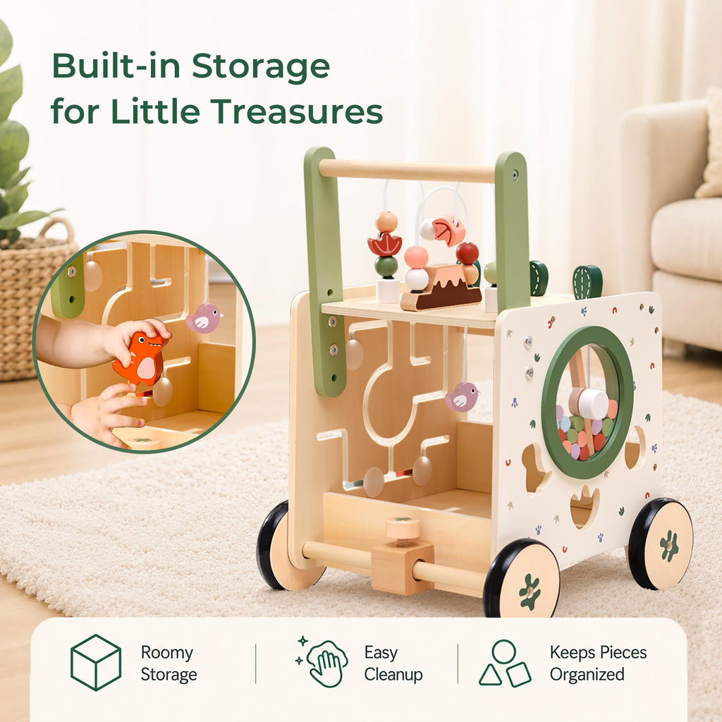 Wooden Baby Walker with Activity Center W6384